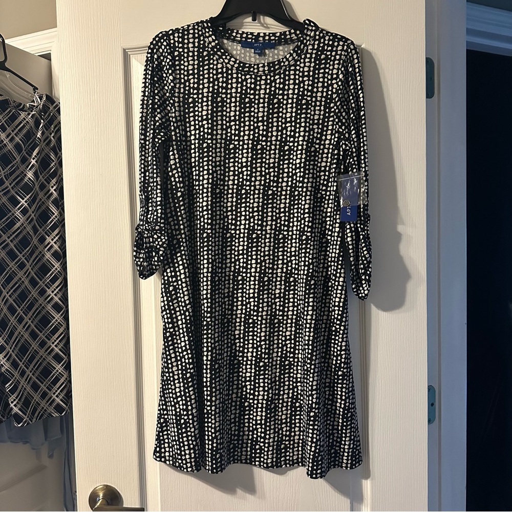 NWT Apt. 9 Black and White Sheath Midi Dress